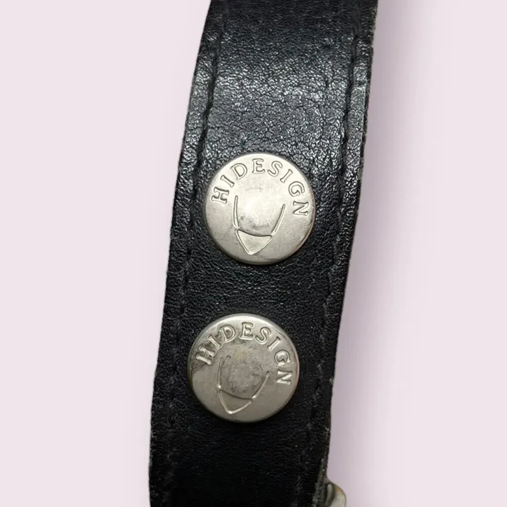 Vintage Hidesign Black Leather Messenger Bag